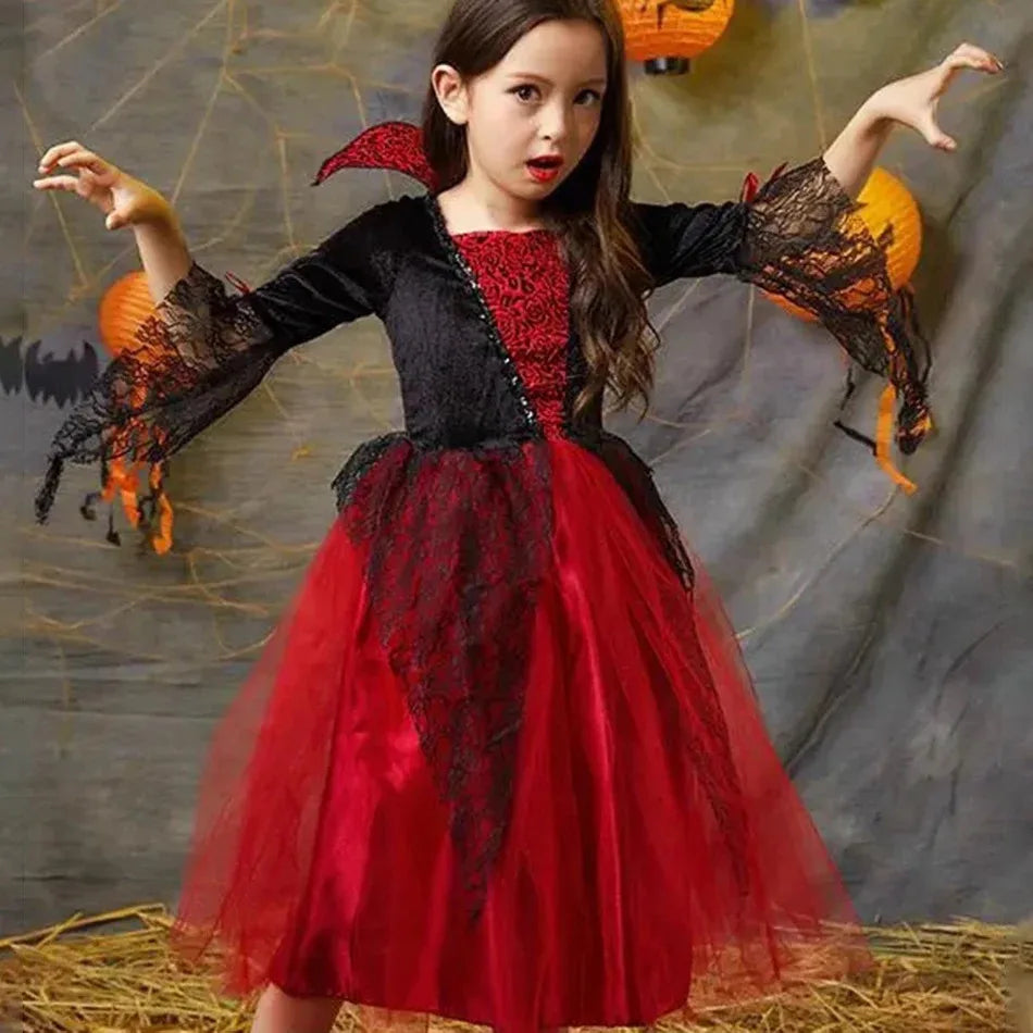 π Girls Halloween Vampire Princess Costume β Trendy 2025 Halloween Outfit