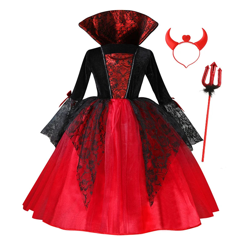 π Girls Halloween Vampire Princess Costume β Trendy 2025 Halloween Outfit