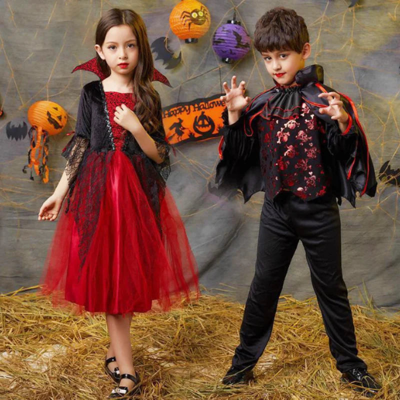 π Girls Halloween Vampire Princess Costume β Trendy 2025 Halloween Outfit