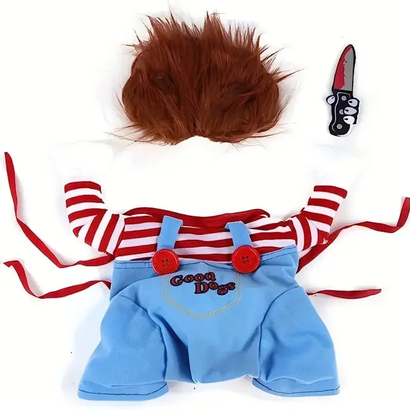 Funny Bloody Doll Cosplay Spirit Halloween Cat Dog Clothes