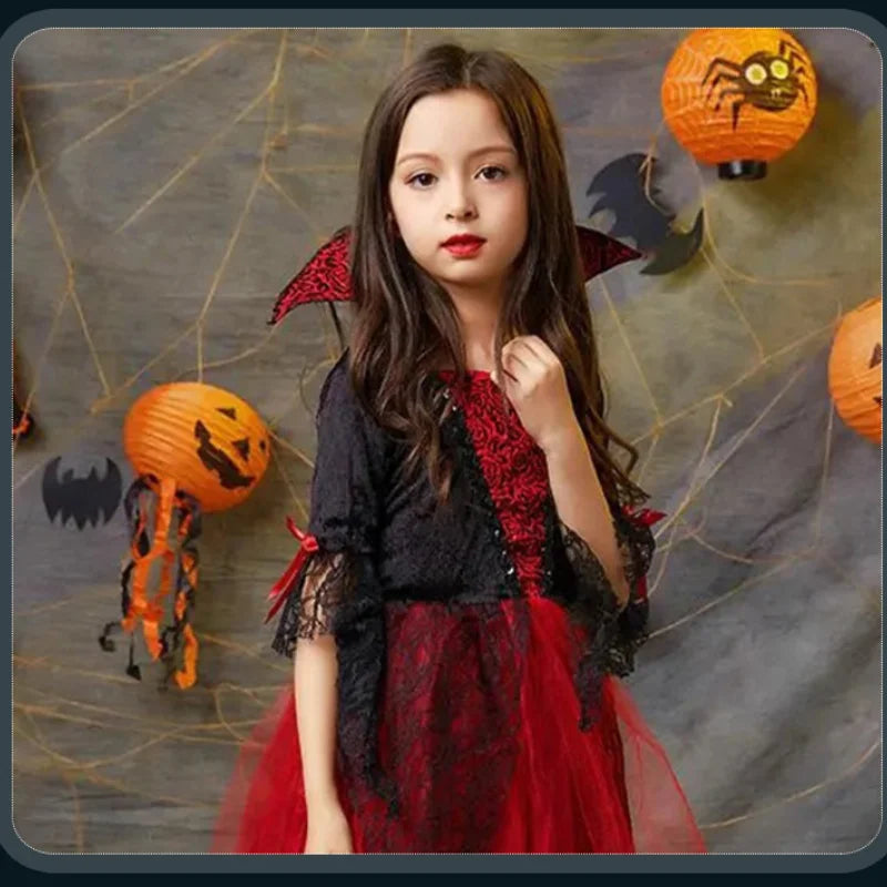 π Girls Halloween Vampire Princess Costume β Trendy 2025 Halloween Outfit