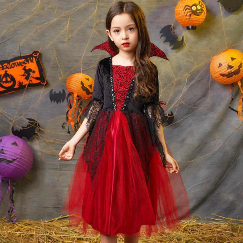 π Girls Halloween Vampire Princess Costume β Trendy 2025 Halloween Outfit