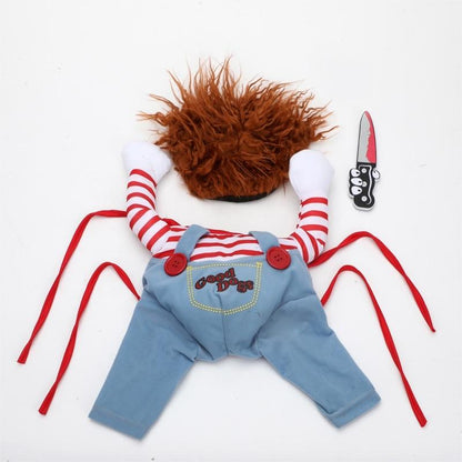 Funny Bloody Doll Cosplay Spirit Halloween Cat Dog Clothes
